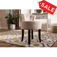 Baxton Studio 1812-Beige-CC Cerise Classic and Traditional Small Beige Fabric Upholstered Accent Chair